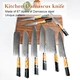 Dark Green Resin Stabilized Wood Octagonal Handle Damascus Steel Knife Set with Steel Ferrule